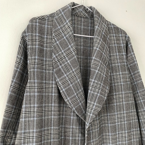 Handmade Blue Plaid Belted Coat - Picture 2 of 16